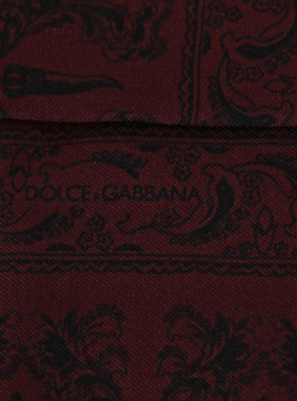 Dolce & Gabbana Bordeaux Silk Crown Chili Scarf