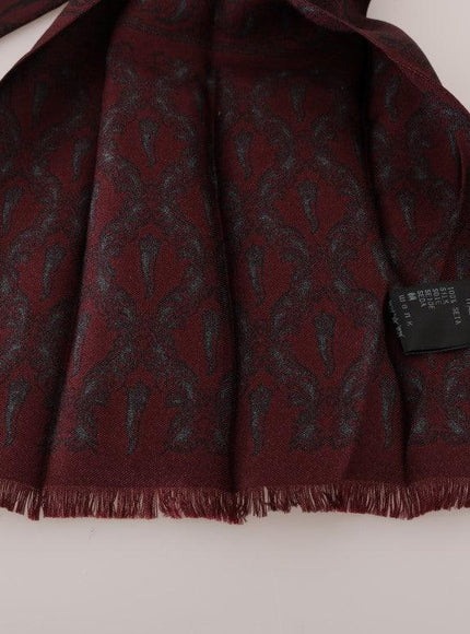 Dolce & Gabbana Bordeaux Silk Crown Chili Scarf