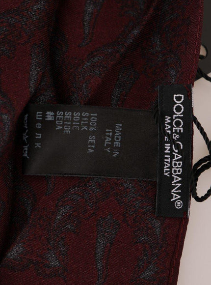 Dolce & Gabbana Bordeaux Silk Crown Chili Scarf