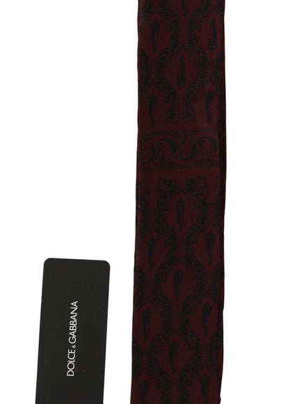 Dolce & Gabbana Bordeaux Silk Crown Chili Scarf