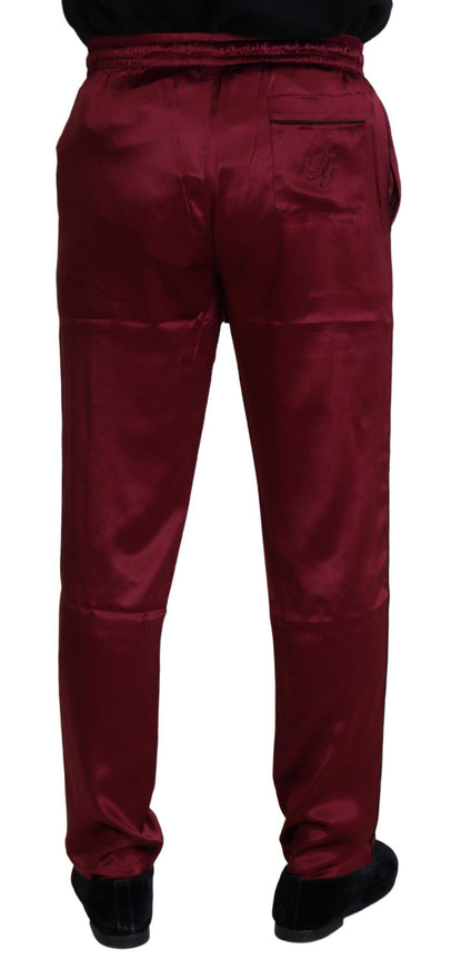 Dolce & Gabbana Bordeaux Silk DG Sleep Lounge Pants - Ellie Belle