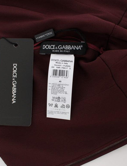 Dolce & Gabbana Bordeaux Stretch Full Length Sheath Dress - Ellie Belle