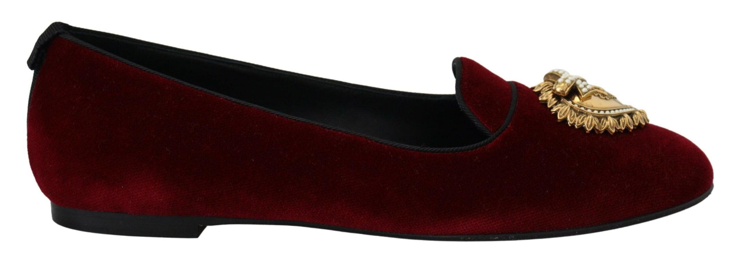 Dolce & Gabbana Bordeaux Velvet Slip-On Loafers Flats Shoes - Ellie Belle