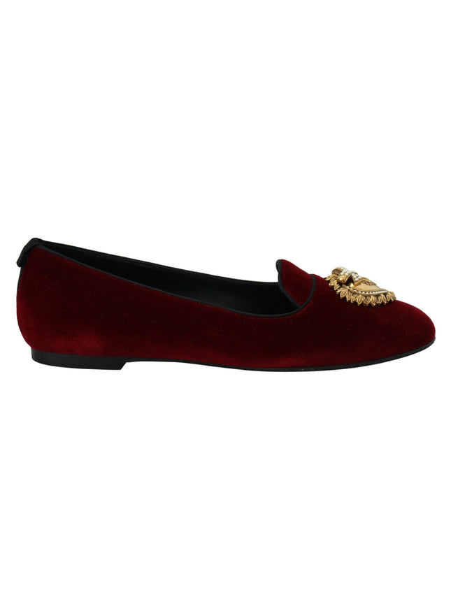 Dolce & Gabbana Bordeaux Velvet Slip-On Loafers Flats Shoes - Ellie Belle