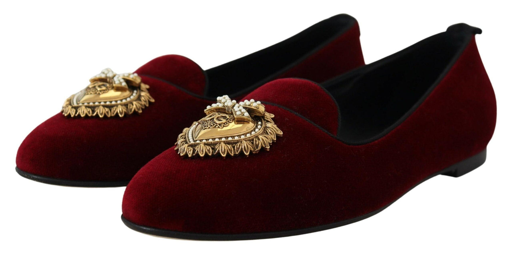 Dolce & Gabbana Bordeaux Velvet Slip-On Loafers Flats Shoes - Ellie Belle