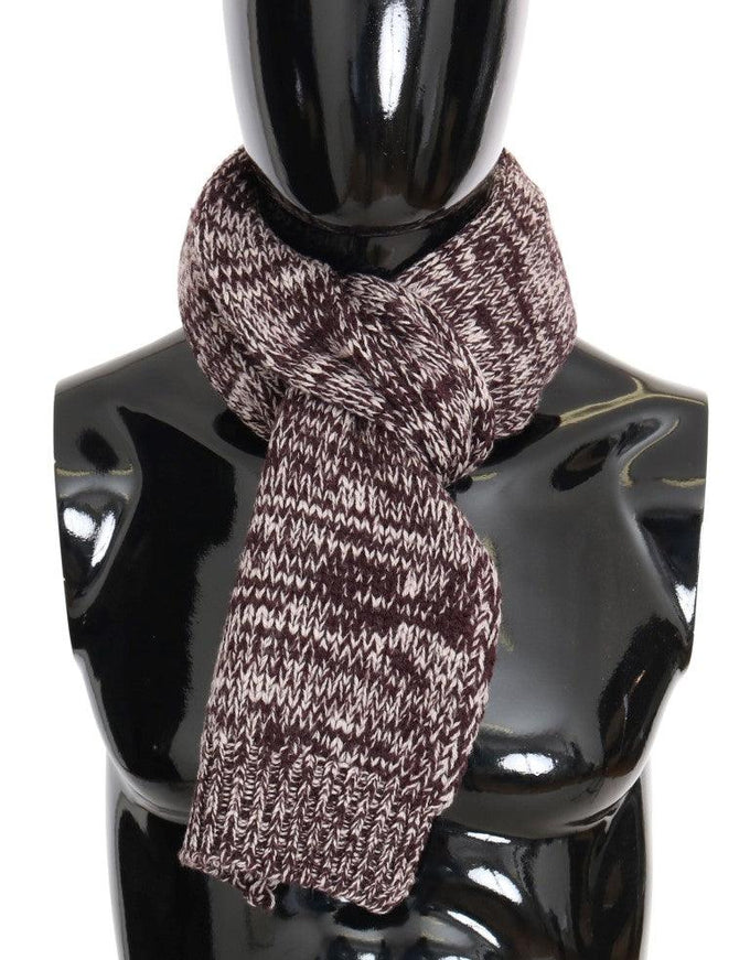 Dolce & Gabbana Bordeaux Wool Knitted Scarf - Ellie Belle