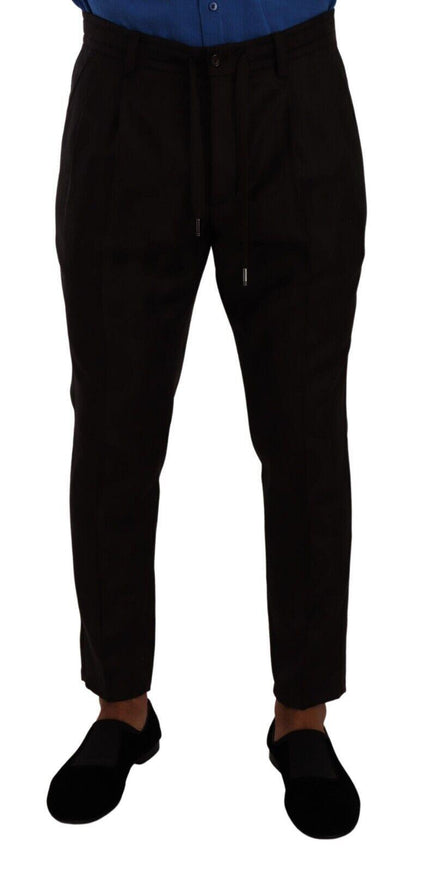 Dolce & Gabbana Bordeaux Wool Men Skinny Trouser Pants - Ellie Belle