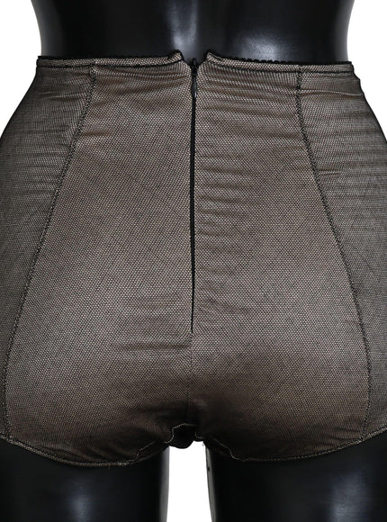 Dolce & Gabbana Bottoms Underwear Beige With Black Net - Ellie Belle