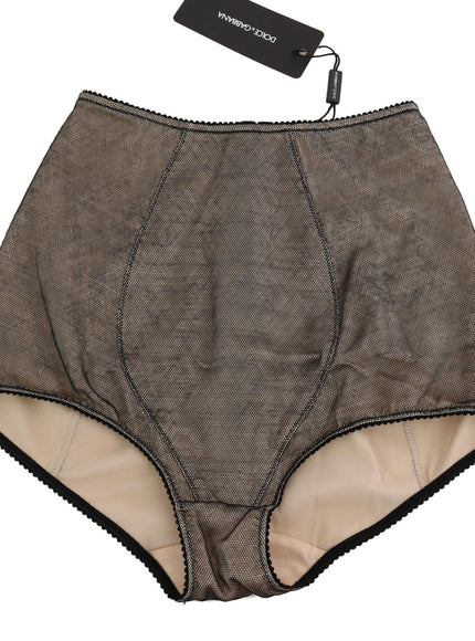 Dolce & Gabbana Bottoms Underwear Beige With Black Net - Ellie Belle