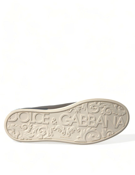 Dolce & Gabbana Bronze Leather Portofino Logo Men Sneakers Shoes - Ellie Belle