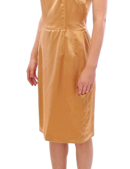 Dolce & Gabbana Bronze silk sheath dress