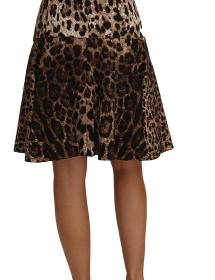 Dolce & Gabbana Brown A-Line Leopard Print Skirt - Ellie Belle