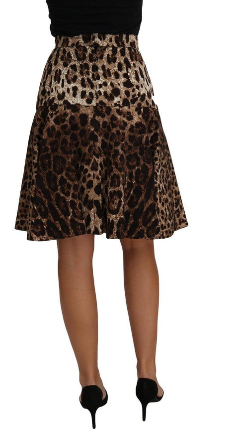 Dolce & Gabbana Brown A-Line Leopard Print Skirt