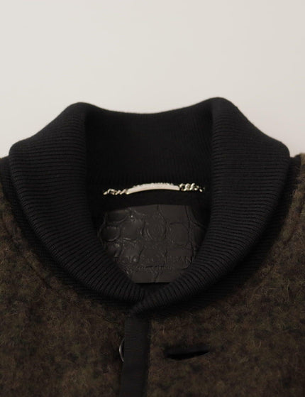 Dolce & Gabbana Brown Alpaca Button Down Bomber Coat Jacket - Ellie Belle
