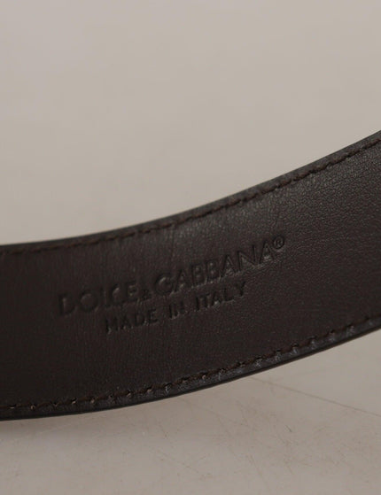 Dolce & Gabbana Brown Amore Animal Print Exotic Leather Logo Buckle Belt - Ellie Belle