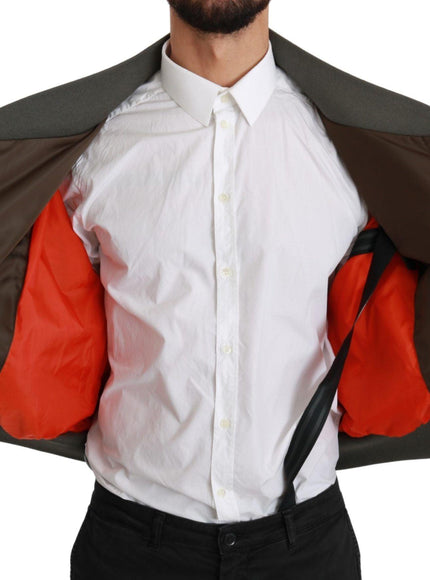 Dolce & Gabbana Brown Beaded Crown Skull Logo Jacket