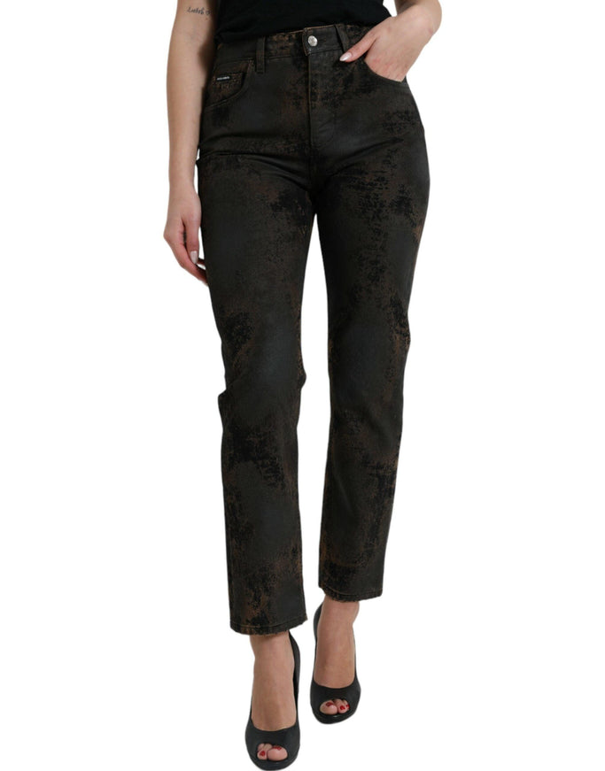 Dolce & Gabbana Brown BOYFRIEND Mid Waist Cotton Denim Jeans - Ellie Belle