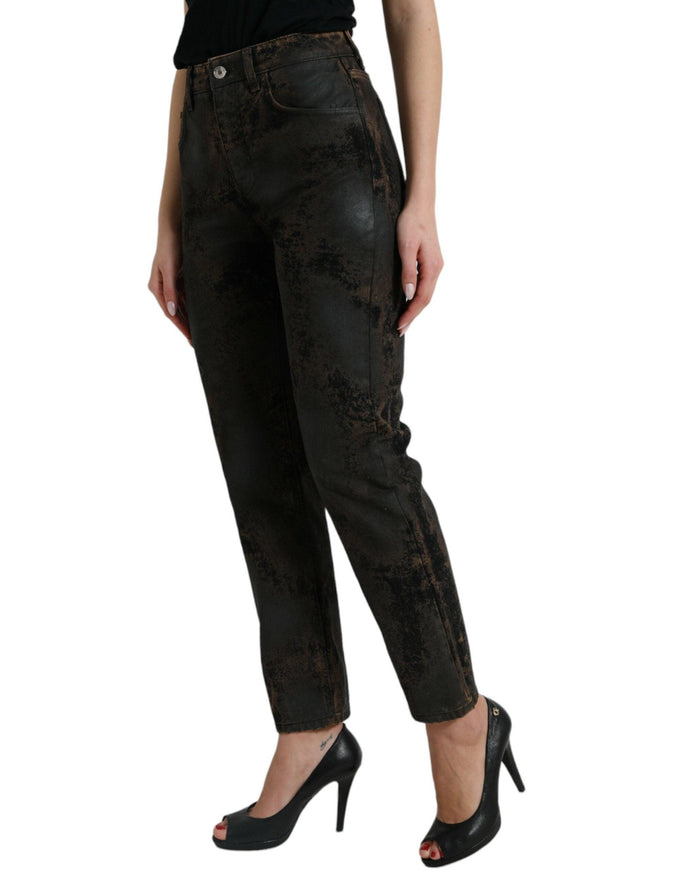 Dolce & Gabbana Brown BOYFRIEND Mid Waist Cotton Denim Jeans - Ellie Belle