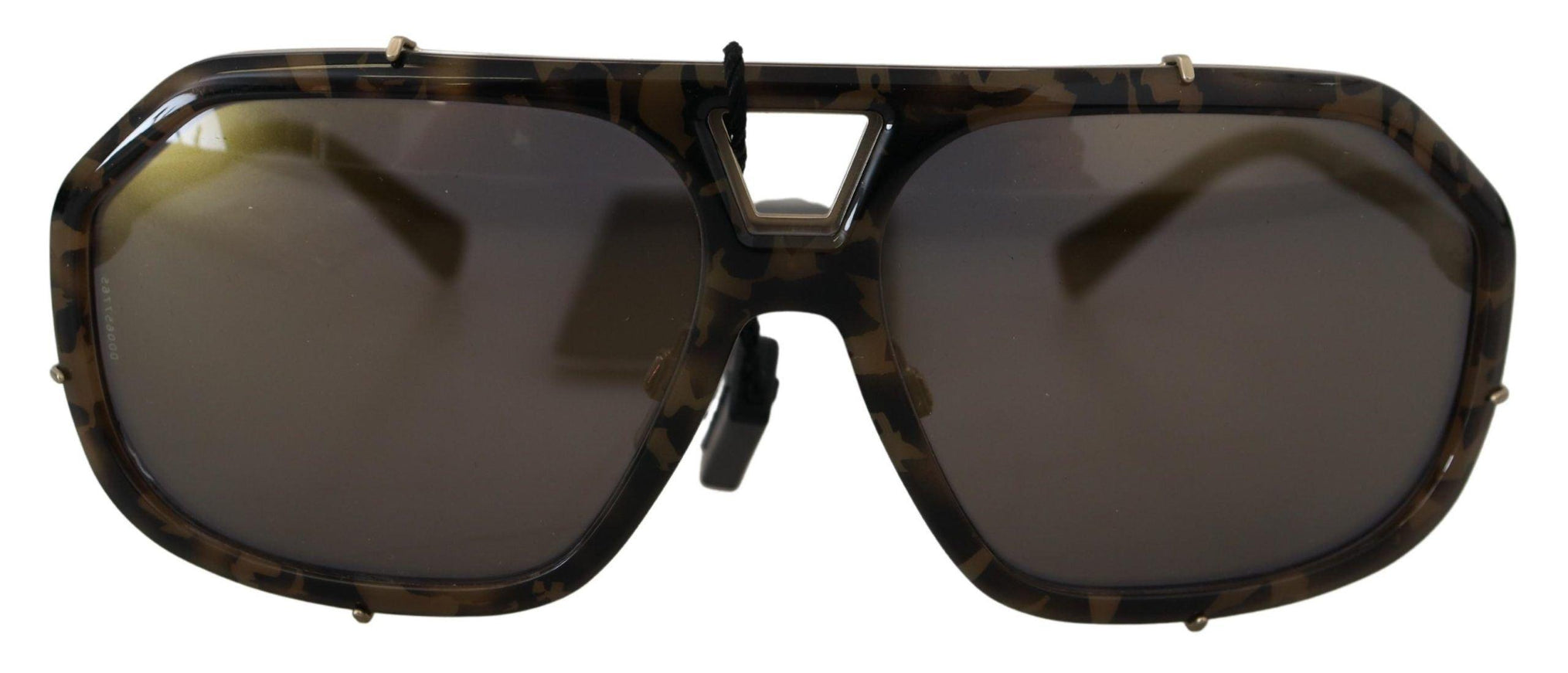 Dolce & Gabbana Brown Camo Metal Matte Mirror Lens DG2167 Sunglasses - Ellie Belle