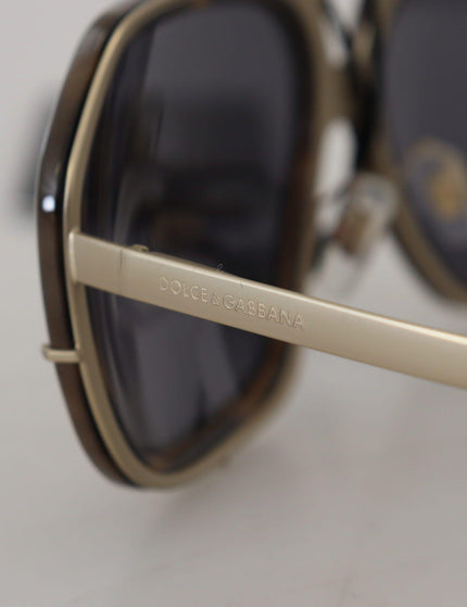 Dolce & Gabbana Brown Camo Metal Matte Mirror Lens DG2167 Sunglasses - Ellie Belle