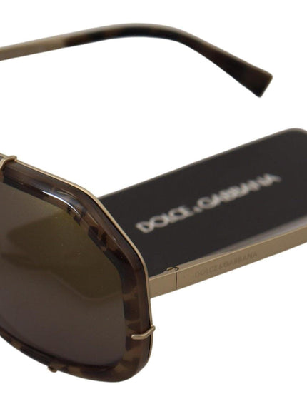 Dolce & Gabbana Brown Camo Metal Matte Mirror Lens DG2167 Sunglasses - Ellie Belle