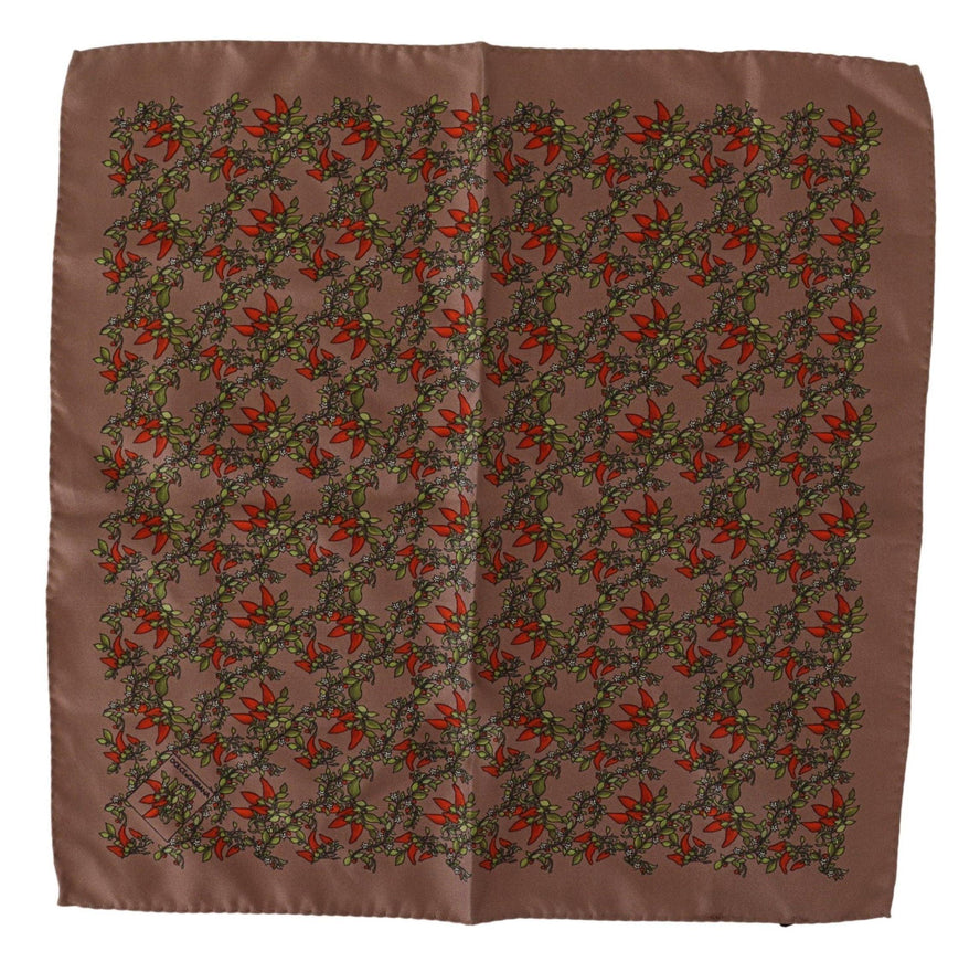 Dolce & Gabbana Brown Carrots Print Silk Handkerchief - Ellie Belle