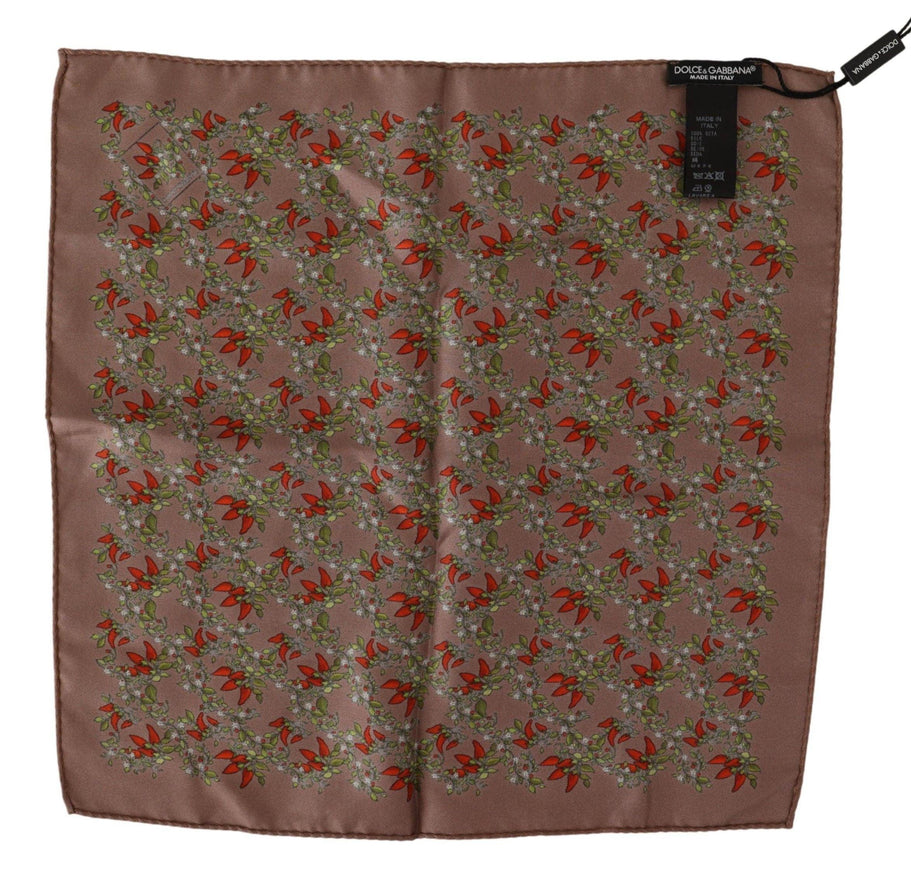 Dolce & Gabbana Brown Carrots Print Silk Handkerchief - Ellie Belle