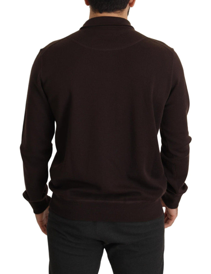 Dolce & Gabbana Brown Cashmere Collared Pullover Sweater - Ellie Belle