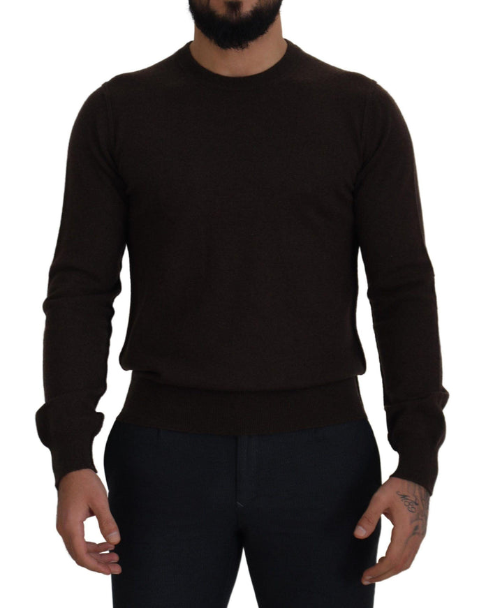 Dolce & Gabbana Brown Cashmere Crew Neck Pullover Sweater - Ellie Belle