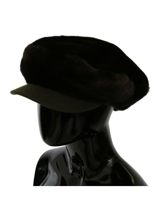 Dolce & Gabbana Brown Cashmere Fur Fiddler Hat - Ellie Belle