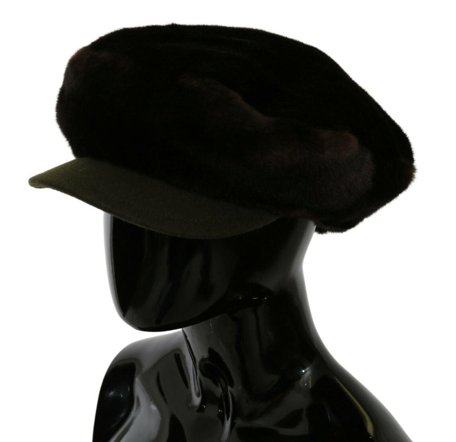 Dolce & Gabbana Brown Cashmere Fur Fiddler Hat - Ellie Belle