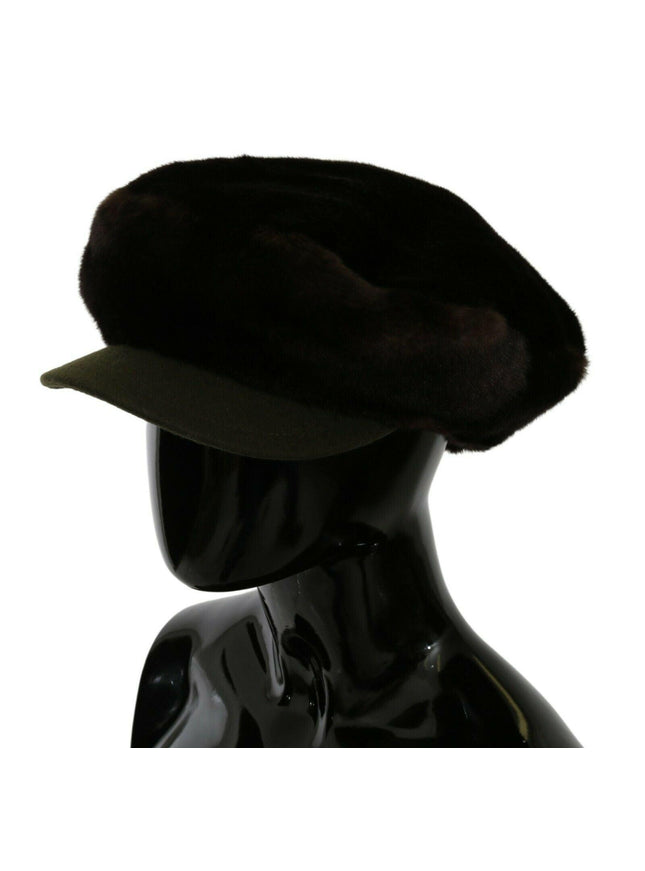 Dolce & Gabbana Brown Cashmere Fur Fiddler Hat - Ellie Belle