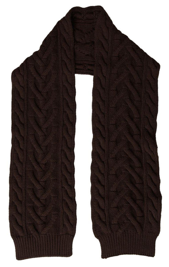 Dolce & Gabbana Brown Cashmere Knit Neck Wrap Shawl Scarf - Ellie Belle