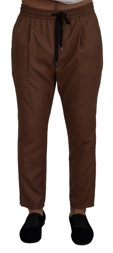 Dolce & Gabbana Brown Cashmere Men Drawstring Jogger Pants - Ellie Belle