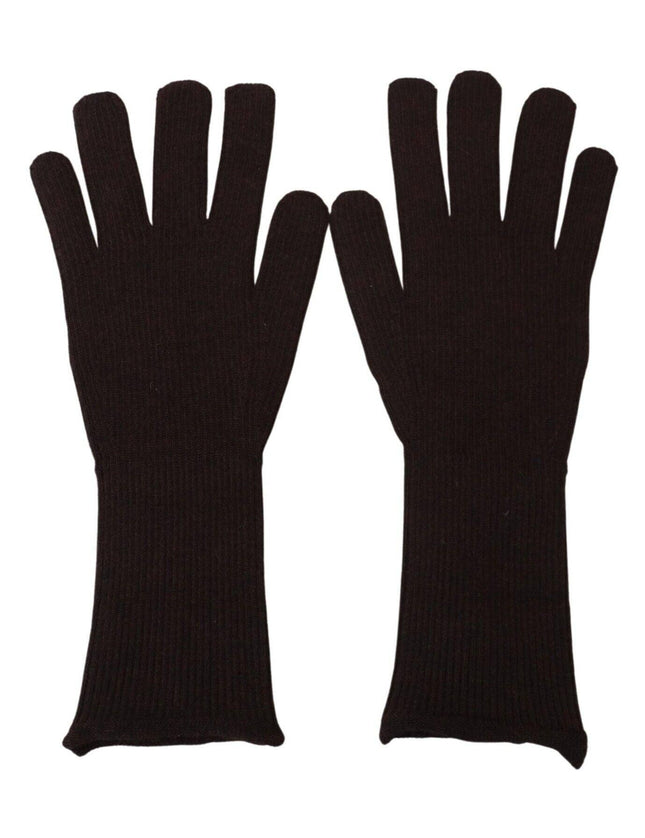 Dolce & Gabbana Brown Cashmere Silk Hands Mitten Mens Gloves - Ellie Belle