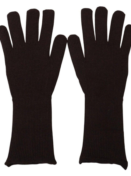 Dolce & Gabbana Brown Cashmere Silk Hands Mitten Mens Gloves - Ellie Belle