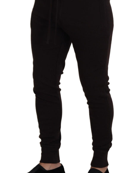 Dolce & Gabbana Brown Cashmere Trousers Bottoms Drawstring Pants