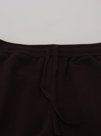 Dolce & Gabbana Brown Cashmere Trousers Bottoms Drawstring Pants