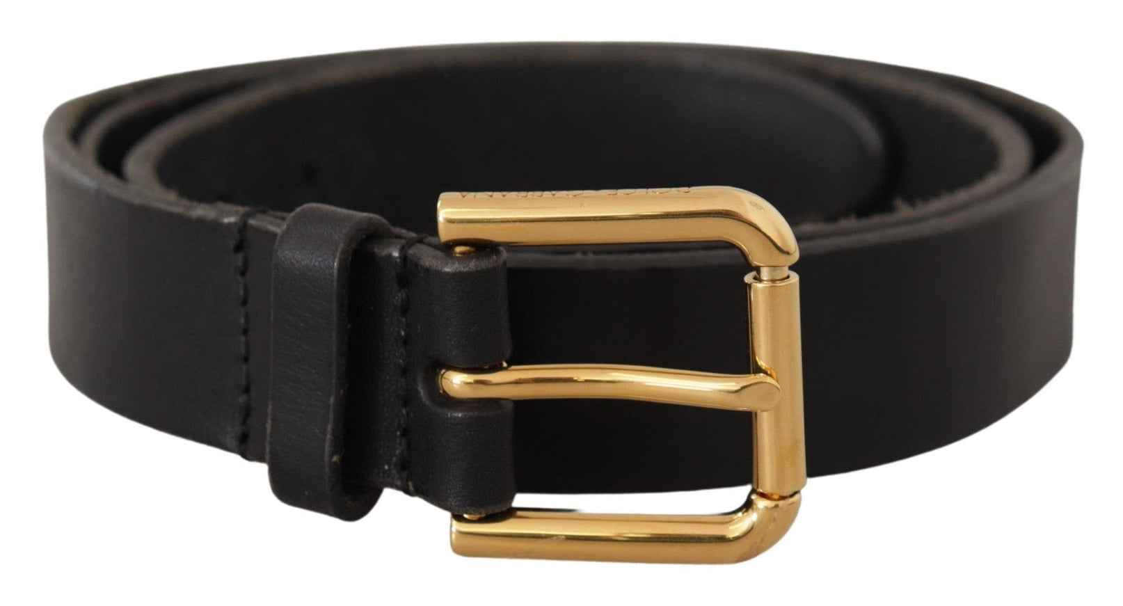 Dolce & Gabbana Brown Classic Leather Gold Metal Buckle Belt - Ellie Belle