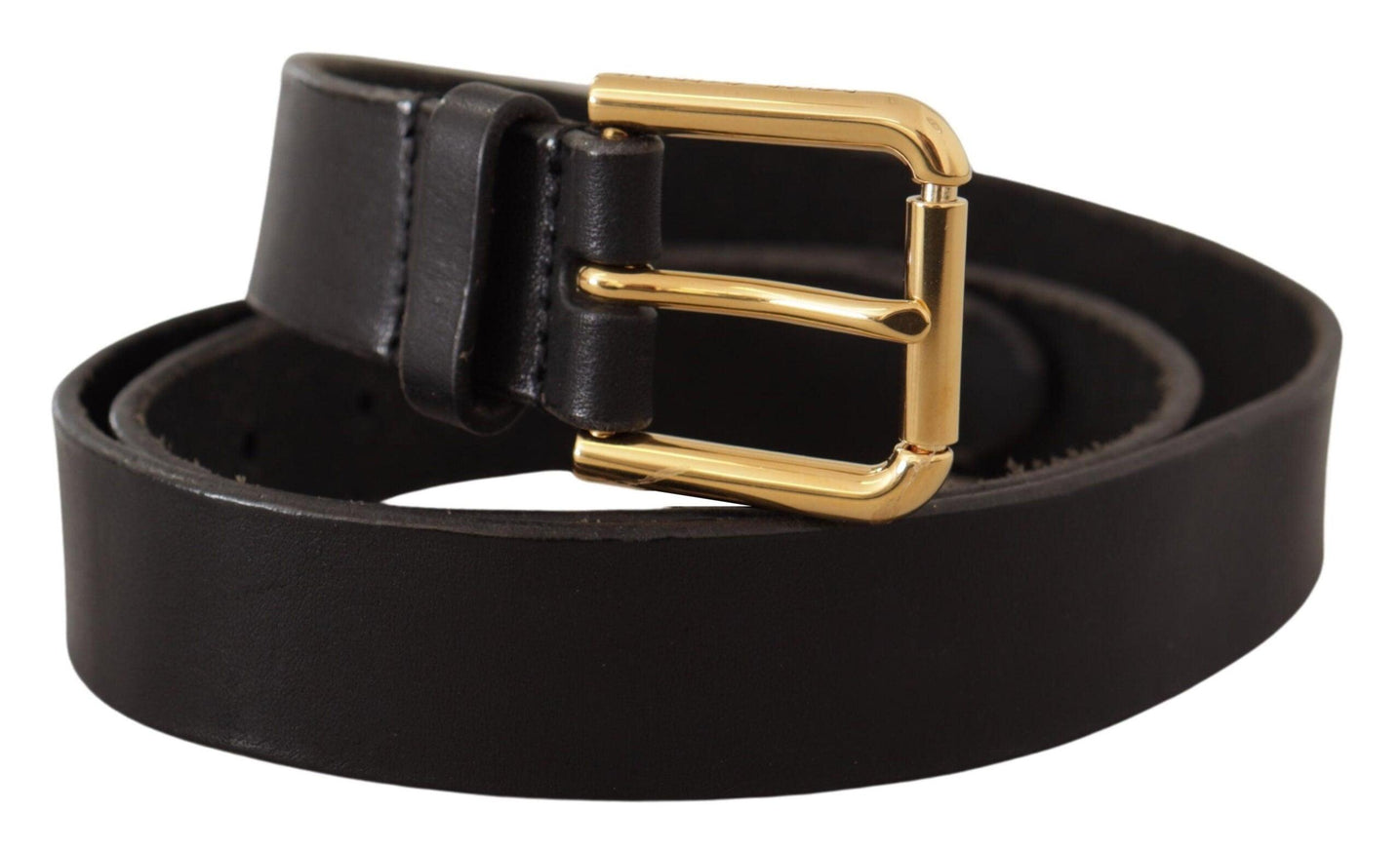 Dolce & Gabbana Brown Classic Leather Gold Metal Buckle Belt - Ellie Belle