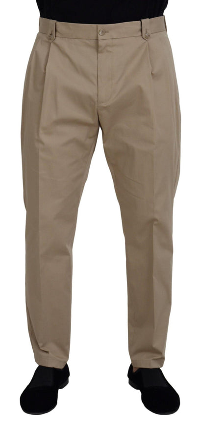 Dolce & Gabbana Brown Cotton Men Formal Pants - Ellie Belle