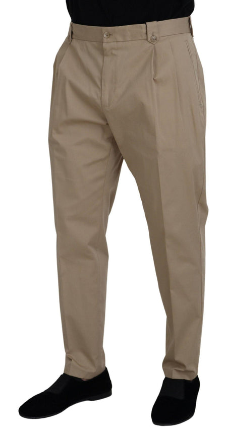 Dolce & Gabbana Brown Cotton Men Formal Pants - Ellie Belle