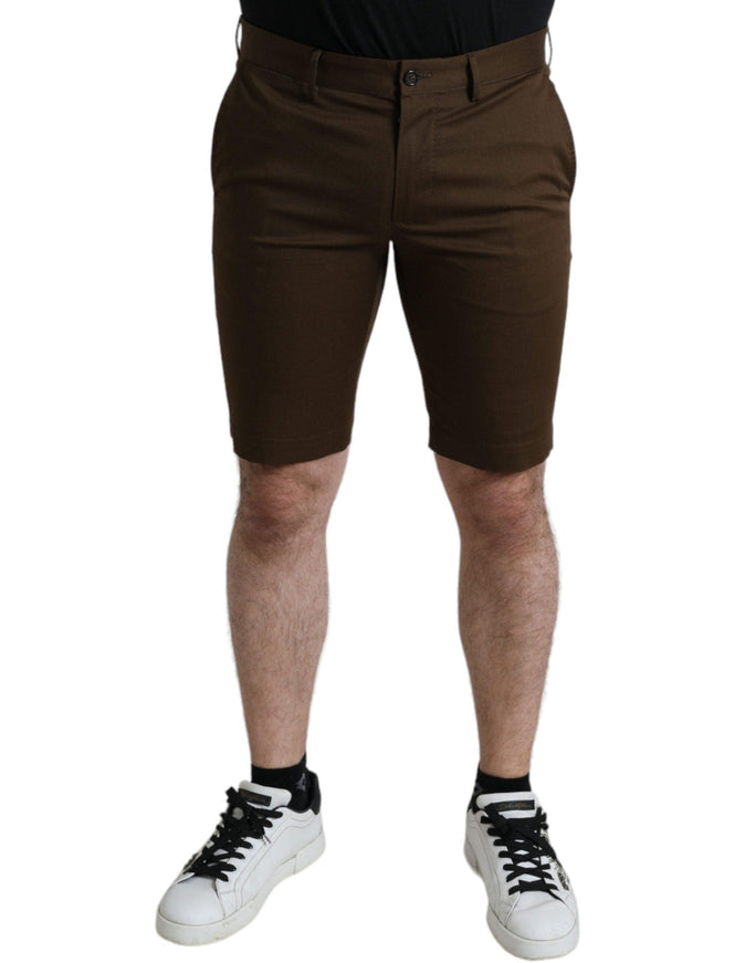 Dolce & Gabbana Brown Cotton Stretch Men Bermuda Shorts - Ellie Belle