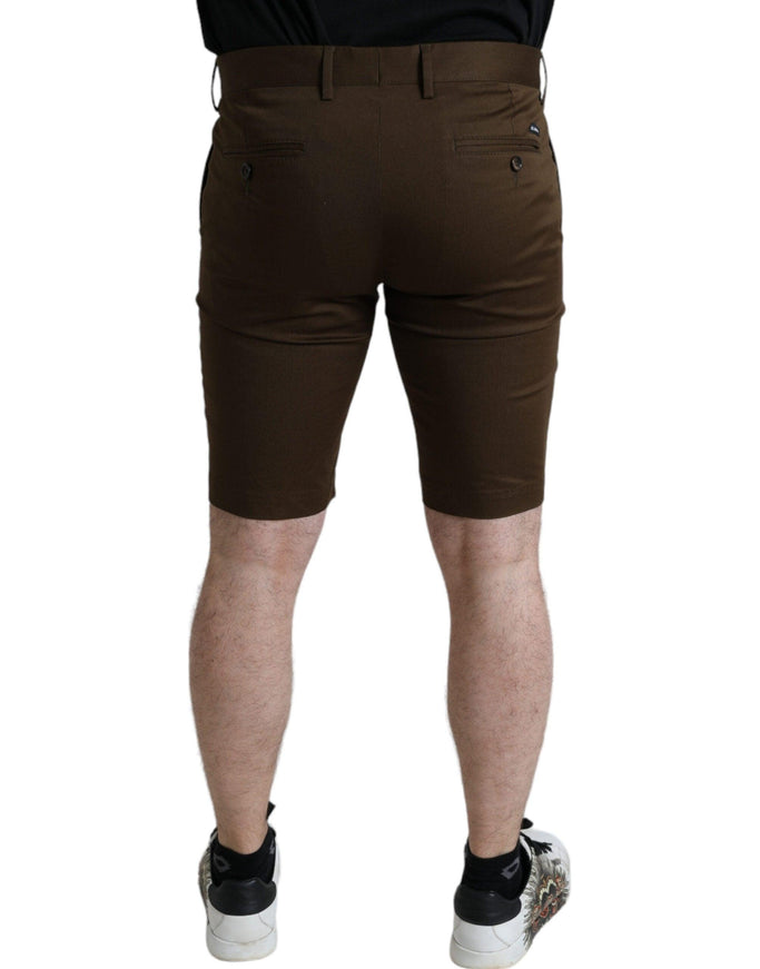 Dolce & Gabbana Brown Cotton Stretch Men Bermuda Shorts - Ellie Belle