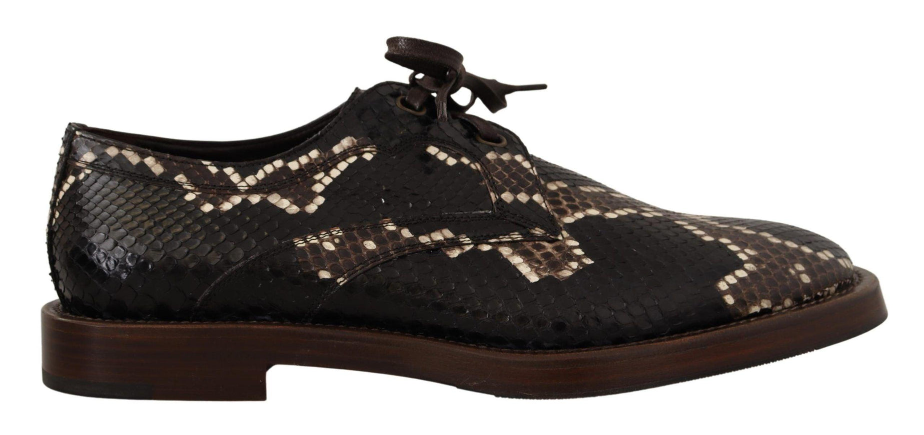 Dolce & Gabbana Brown Derby Exotic Leather Men Shoes - Ellie Belle