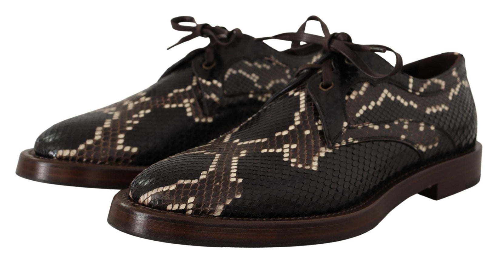 Dolce & Gabbana Brown Derby Exotic Leather Men Shoes - Ellie Belle