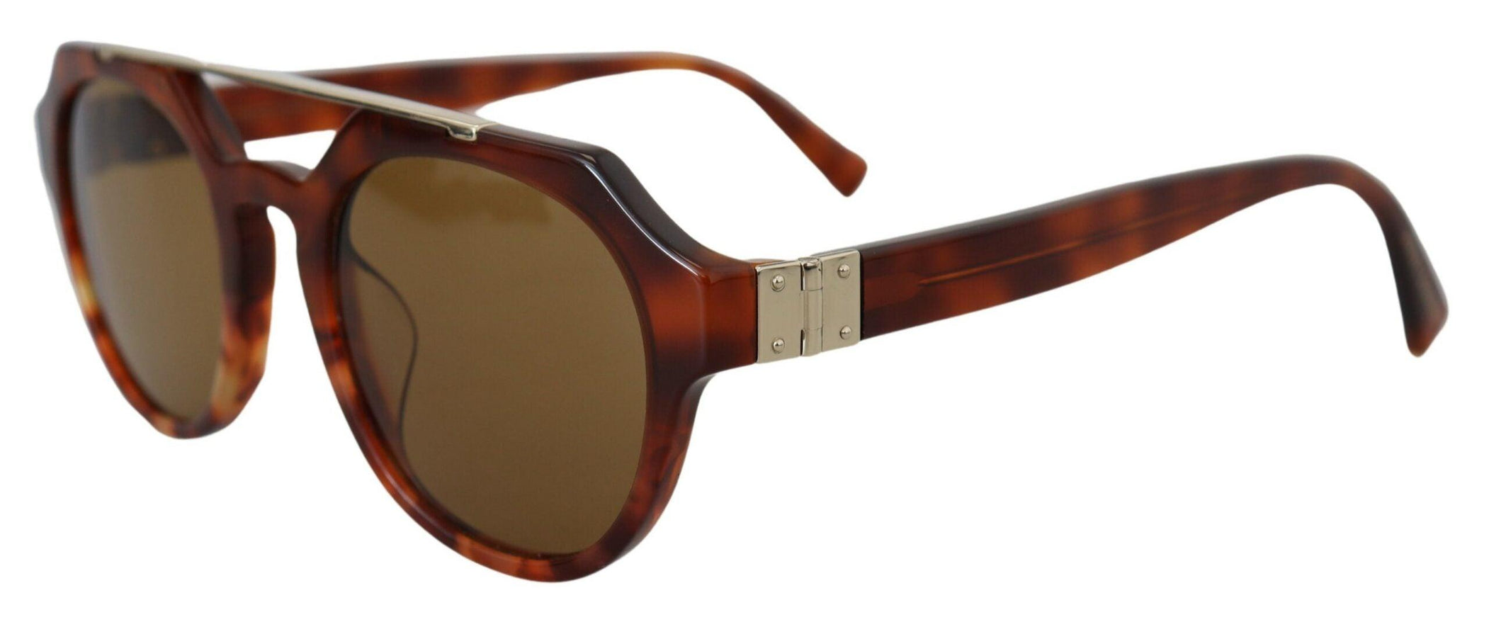 Dolce & Gabbana Brown DG4313F Plastic Full Rim Pilot Shape Sunglasses - Ellie Belle