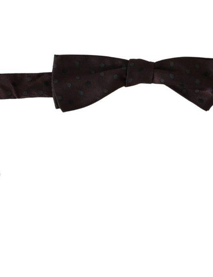Dolce & Gabbana Brown Dotted Men Necktie Papillon 100% Silk Bow Tie - Ellie Belle