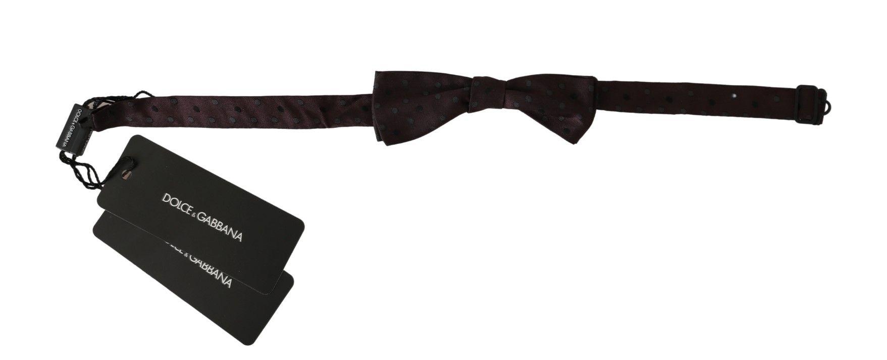 Dolce & Gabbana Brown Dotted Men Necktie Papillon 100% Silk Bow Tie - Ellie Belle