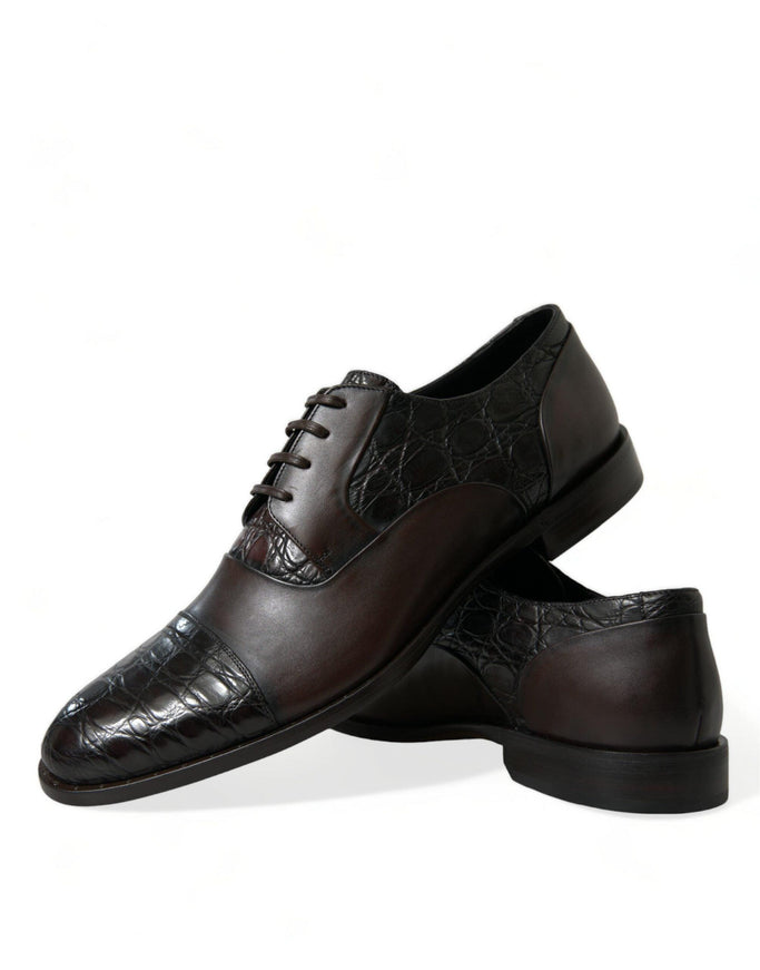 Dolce & Gabbana Brown Exotic Leather Formal Men Dress Shoes - Ellie Belle